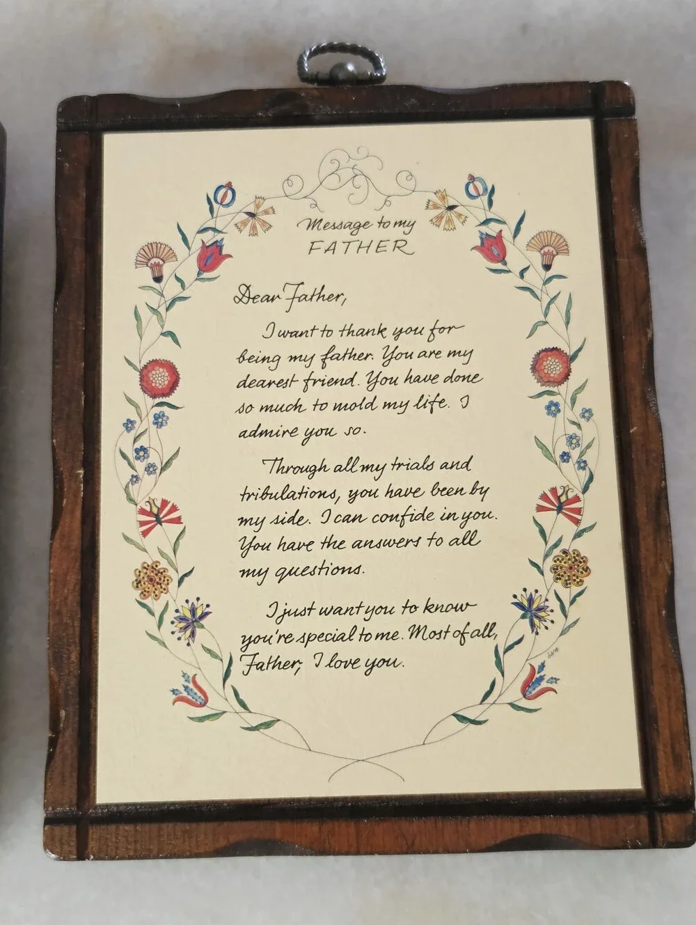 Vintage Wooden Wall Plaques Featuring Sentimental 